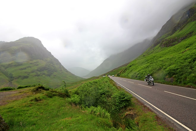 Scozia in moto, bike in Glen Coe