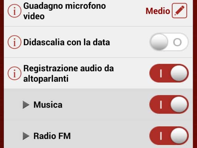 Sena 10c. schermata delle funzioni modificabili attraverso l'applicazione sullo smartphone